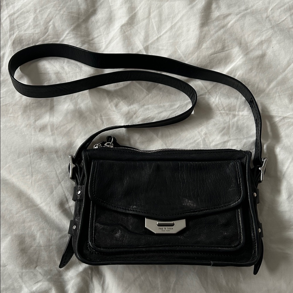 rag & bone Black Leather Field Bag - Picture 2 of 12